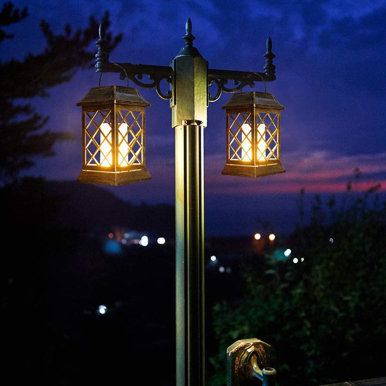 Solar Lantern Outdoor Flame Lights Waterproof Solar Lights Bronze Pack Of 2 Energy Class A Vintage